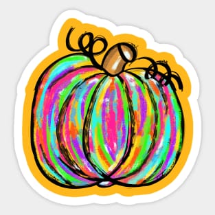 Bright Colorful Multi color Pumpkin Sticker